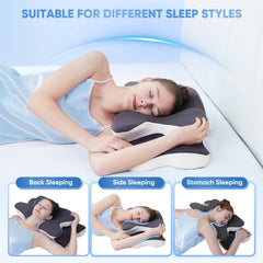 Shaped for back, side and stomach sleeping